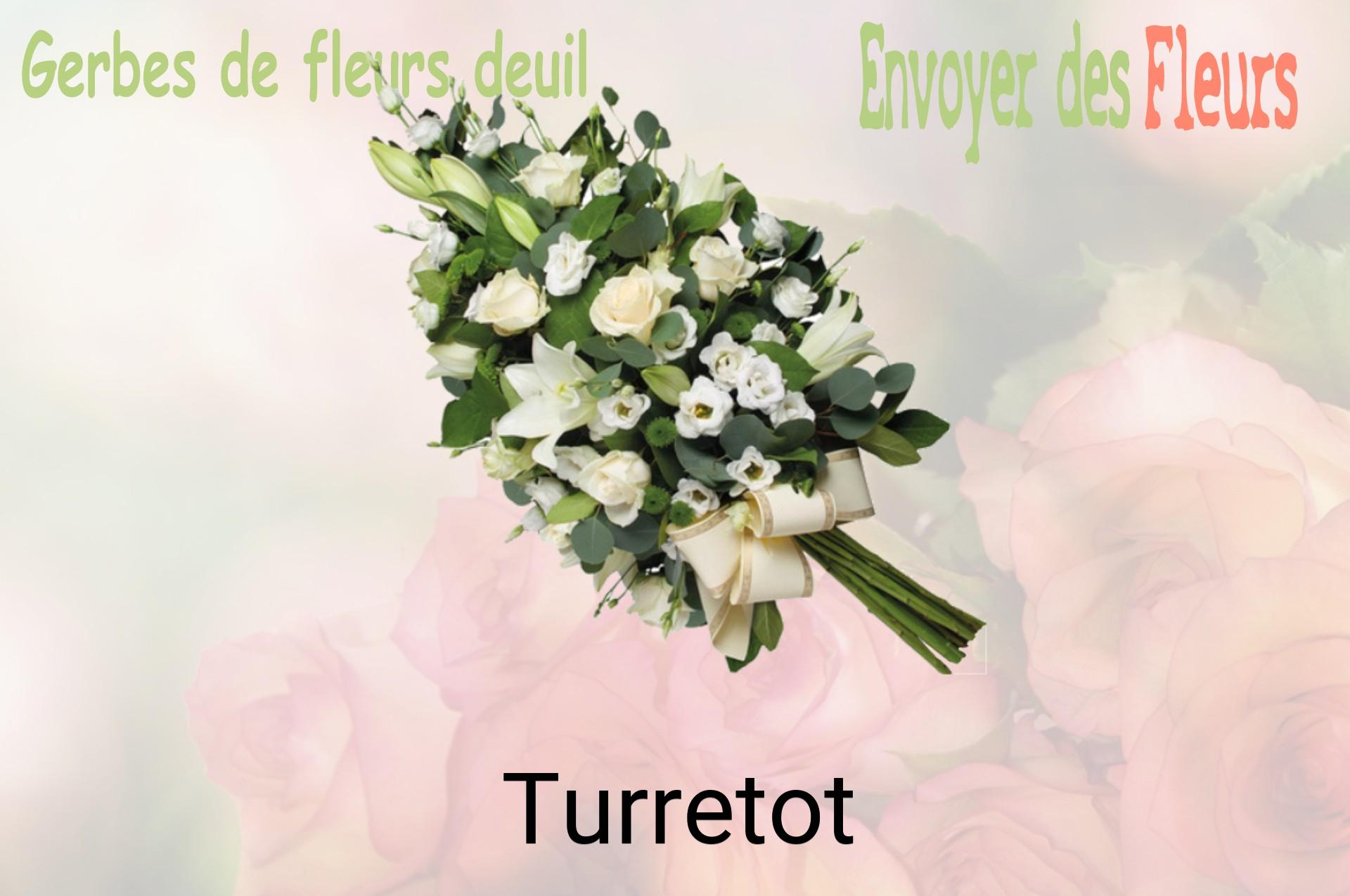 Gerbe de fleurs de deuil livrée à Turretot